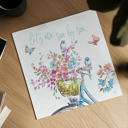 Sparrow Spring V Light by Daphne Brissonnet. Shown as a detailed flat fine art print, highlighting archival giclee quality. Available as an archival giclee rolled canvas, fine art paper, or poster print. SKU 37668a.