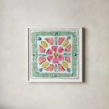 Sparrow Spring VII by Daphne Brissonnet. Shown in a crisp white glass frame for a clean and minimalist style. Available as an archival giclee rolled canvas, fine art paper, or poster print. SKU 37661a.