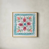 Sparrow Spring VIII by Daphne Brissonnet. Shown in a natural wood glass frame for a timeless modern aesthetic. Available as an archival giclee rolled canvas, fine art paper, or poster print. SKU 37662a.
