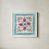 Sparrow Spring VIII by Daphne Brissonnet. Shown in a crisp white glass frame for a clean and minimalist style. Available as an archival giclee rolled canvas, fine art paper, or poster print. SKU 37662a.