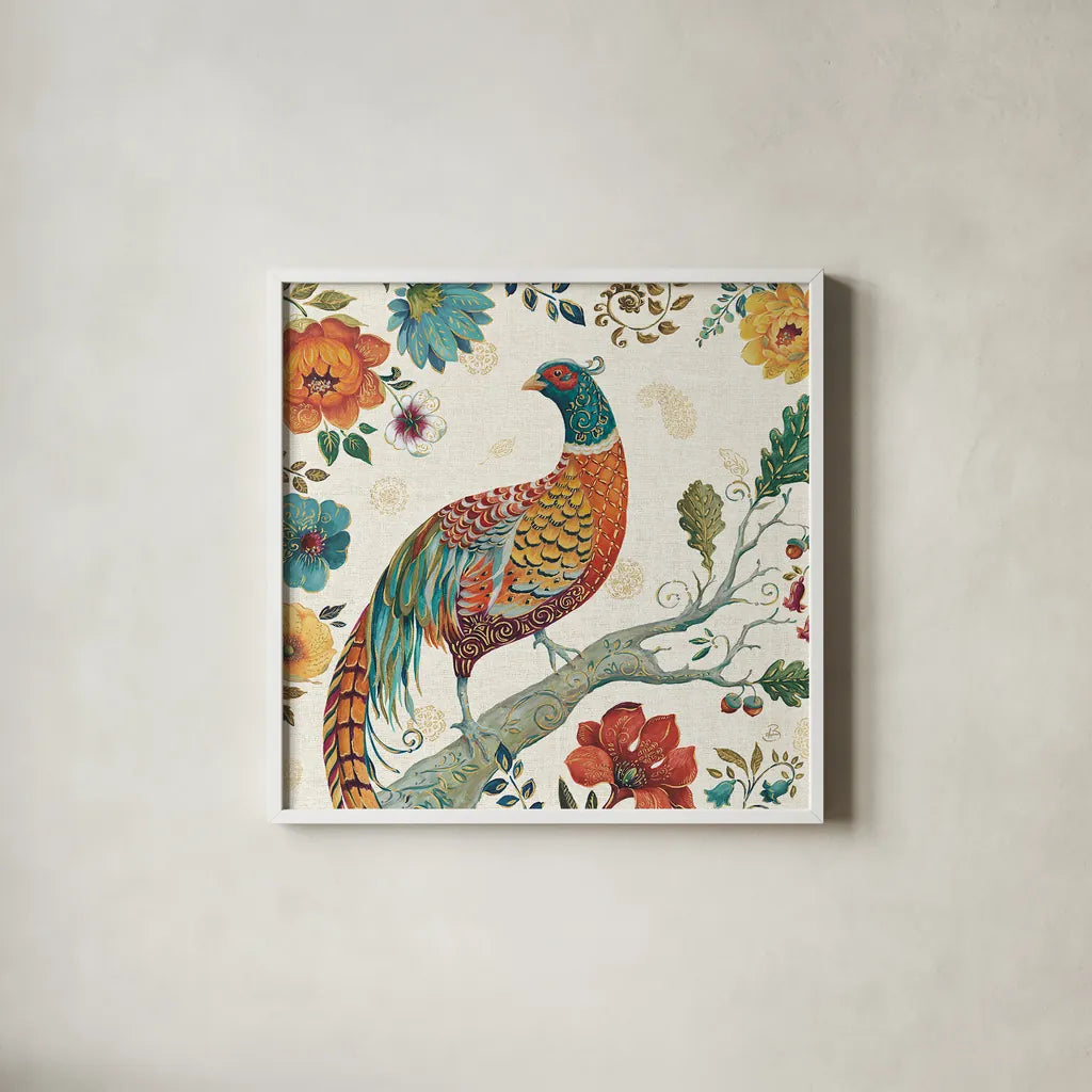 Spice Season III by Daphne Brissonnet. Shown in a crisp white glass frame for a clean and minimalist style. Available as an archival giclee rolled canvas, fine art paper, or poster print. SKU 32234a.