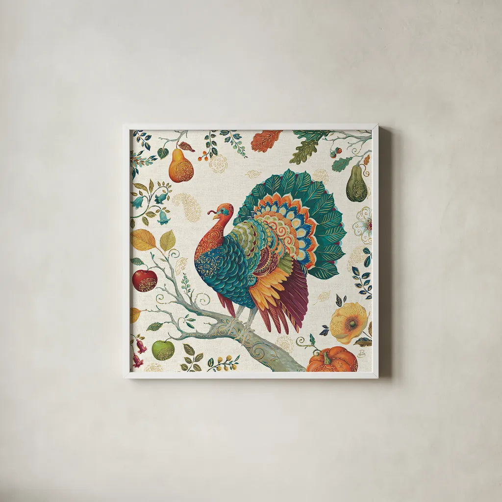 Spice Season IV by Daphne Brissonnet. Shown in a crisp white glass frame for a clean and minimalist style. Available as an archival giclee rolled canvas, fine art paper, or poster print. SKU 32235a.