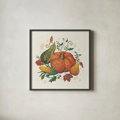 Spice Season VIII by Daphne Brissonnet. Shown in a sleek black glass frame for a contemporary gallery look. Available as an archival giclee rolled canvas, fine art paper, or poster print. SKU 32239a.