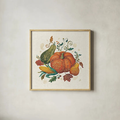 Spice Season VIII by Daphne Brissonnet. Shown in a natural wood glass frame for a timeless modern aesthetic. Available as an archival giclee rolled canvas, fine art paper, or poster print. SKU 32239a.