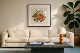 Spice Season VIII by Daphne Brissonnet. Displayed in a glass frame with matte in a clean modern living room. Available as an archival giclee rolled canvas, fine art paper, or poster print. SKU 32239a.