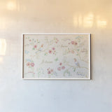 Spring Fling I Light by Daphne Brissonnet. shown as a paper print in a white frame. Available as a archival giclee rolled canvas, fine art paper, or poster print. SKU 69876i.