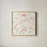 Spring Fling II Light by Daphne Brissonnet. Shown in a natural wood glass frame for a timeless modern aesthetic. Available as an archival giclee rolled canvas, fine art paper, or poster print. SKU 69877a.