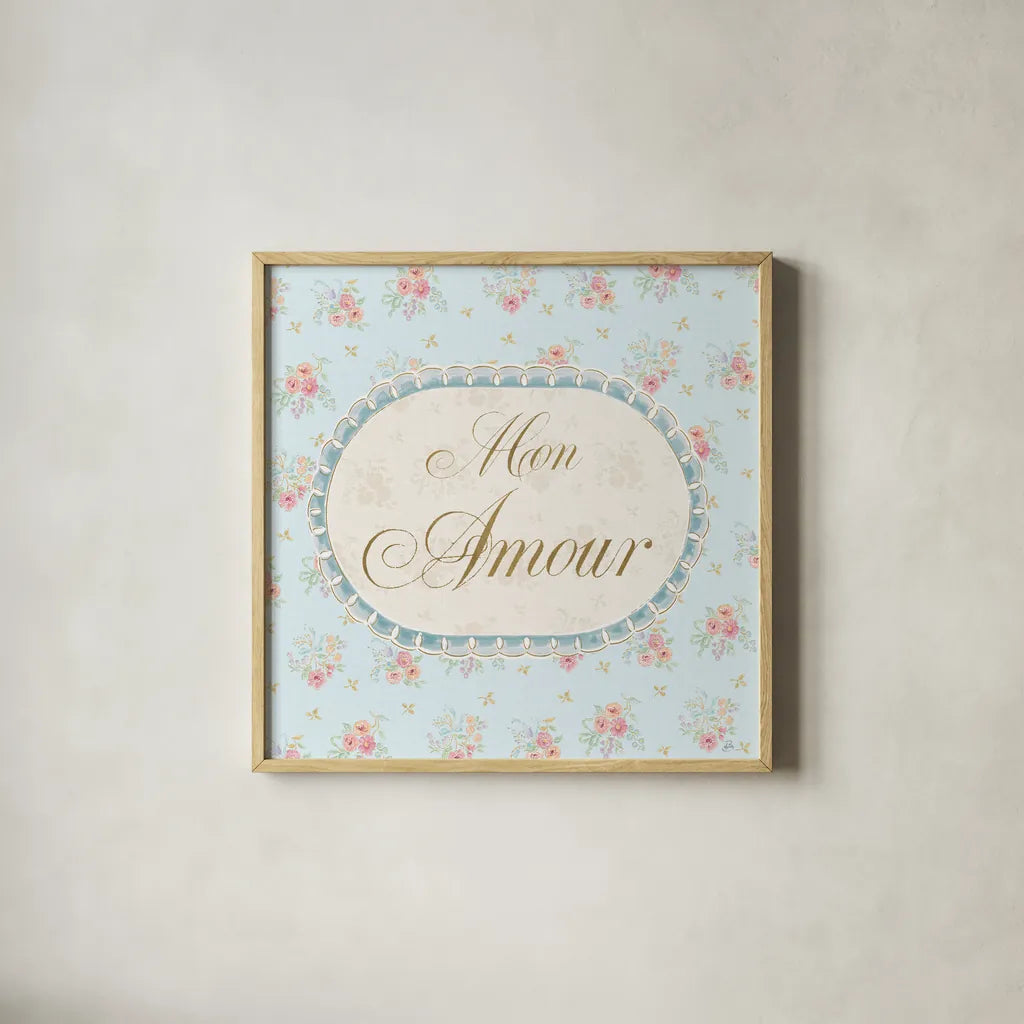 Spring Fling IX by Daphne Brissonnet. Shown in a natural wood glass frame for a timeless modern aesthetic. Available as an archival giclee rolled canvas, fine art paper, or poster print. SKU 69875a.