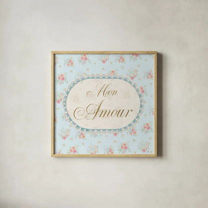 Spring Fling IX by Daphne Brissonnet. Shown in a natural wood glass frame for a timeless modern aesthetic. Available as an archival giclee rolled canvas, fine art paper, or poster print. SKU 69875a.