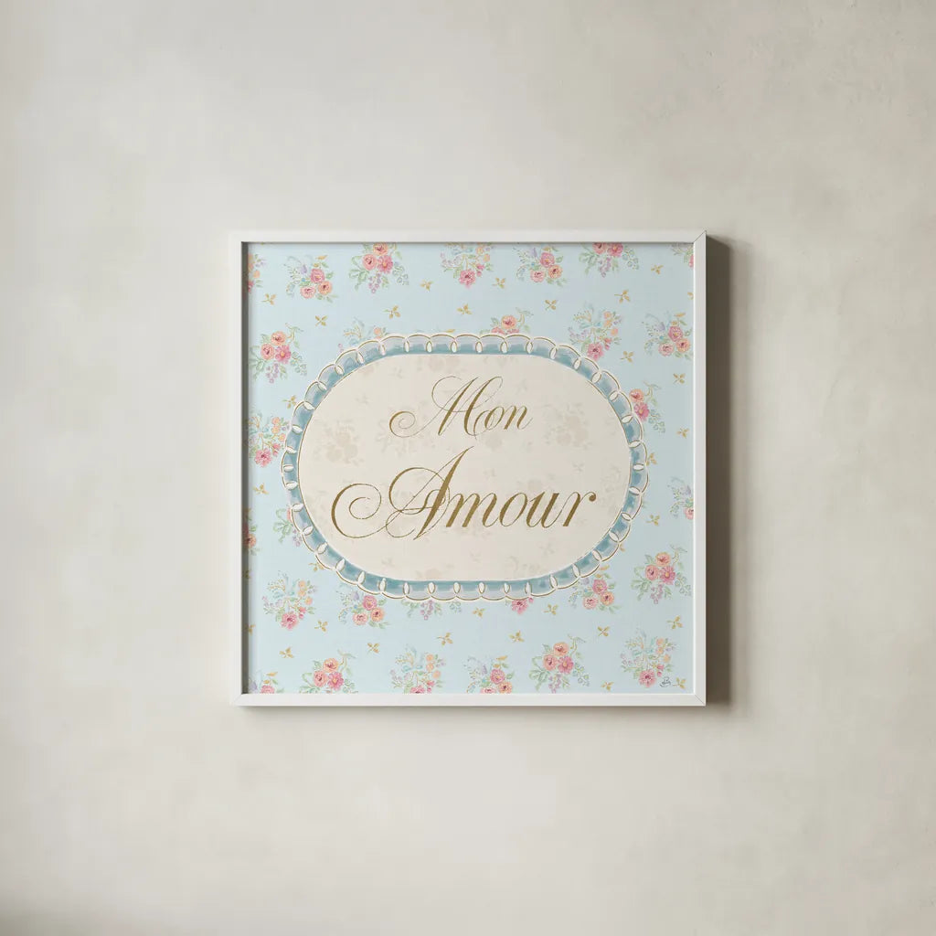 Spring Fling IX by Daphne Brissonnet. Shown in a crisp white glass frame for a clean and minimalist style. Available as an archival giclee rolled canvas, fine art paper, or poster print. SKU 69875a.