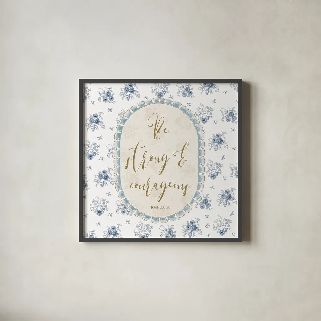 Spring Fling IX Bible Quote by Daphne Brissonnet. Shown in a sleek black glass frame for a contemporary gallery look. Available as an archival giclee rolled canvas, fine art paper, or poster print. SKU 98886a.