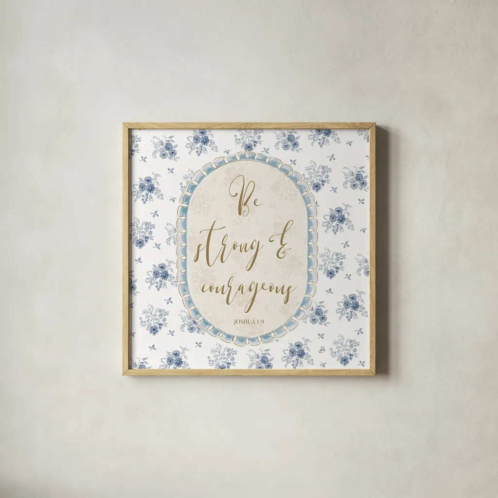 Spring Fling IX Bible Quote by Daphne Brissonnet. Shown in a natural wood glass frame for a timeless modern aesthetic. Available as an archival giclee rolled canvas, fine art paper, or poster print. SKU 98886a.