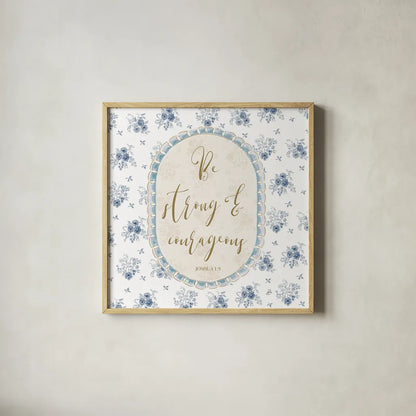 Spring Fling IX Bible Quote by Daphne Brissonnet. Shown in a natural wood glass frame for a timeless modern aesthetic. Available as an archival giclee rolled canvas, fine art paper, or poster print. SKU 98886a.