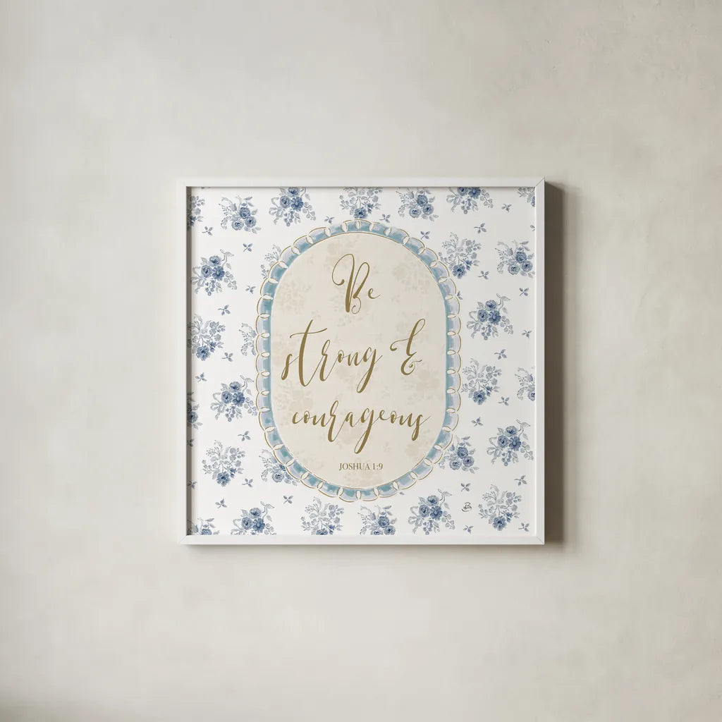 Spring Fling IX Bible Quote by Daphne Brissonnet. Shown in a crisp white glass frame for a clean and minimalist style. Available as an archival giclee rolled canvas, fine art paper, or poster print. SKU 98886a.