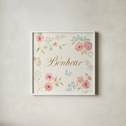 Spring Fling VI by Daphne Brissonnet. Shown in a crisp white glass frame for a clean and minimalist style. Available as an archival giclee rolled canvas, fine art paper, or poster print. SKU 69872a.