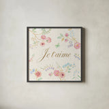 Spring Fling VII by Daphne Brissonnet. Shown in a sleek black glass frame for a contemporary gallery look. Available as an archival giclee rolled canvas, fine art paper, or poster print. SKU 69873a.