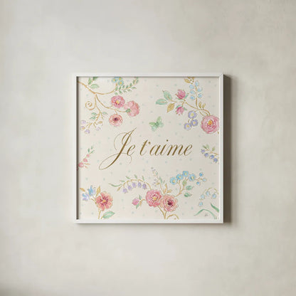 Spring Fling VII by Daphne Brissonnet. Shown in a crisp white glass frame for a clean and minimalist style. Available as an archival giclee rolled canvas, fine art paper, or poster print. SKU 69873a.