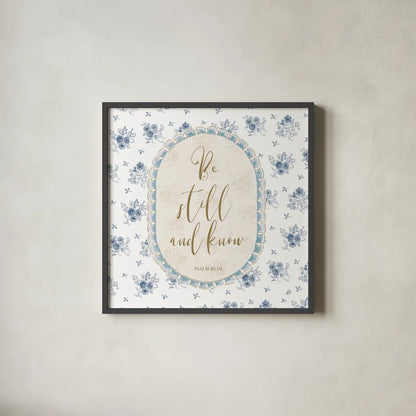 Spring Fling VIII Bible Quote by Daphne Brissonnet. Shown in a sleek black glass frame for a contemporary gallery look. Available as an archival giclee rolled canvas, fine art paper, or poster print. SKU 98885a.