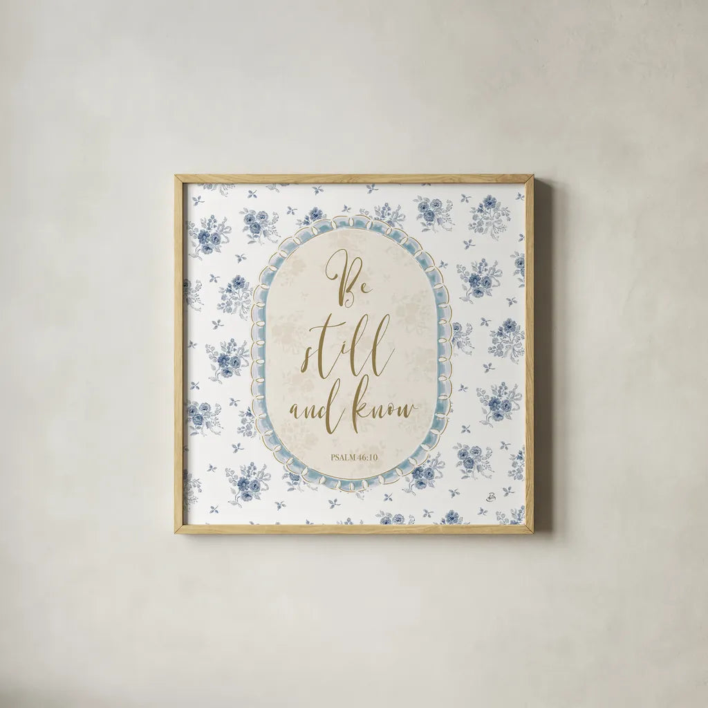 Spring Fling VIII Bible Quote by Daphne Brissonnet. Shown in a natural wood glass frame for a timeless modern aesthetic. Available as an archival giclee rolled canvas, fine art paper, or poster print. SKU 98885a.