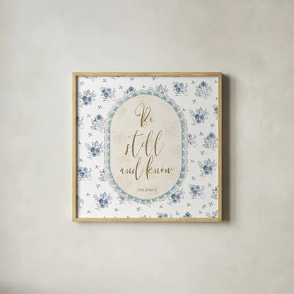 Spring Fling VIII Bible Quote by Daphne Brissonnet. Shown in a natural wood glass frame for a timeless modern aesthetic. Available as an archival giclee rolled canvas, fine art paper, or poster print. SKU 98885a.