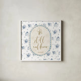 Spring Fling VIII Bible Quote by Daphne Brissonnet. Shown in a crisp white glass frame for a clean and minimalist style. Available as an archival giclee rolled canvas, fine art paper, or poster print. SKU 98885a.