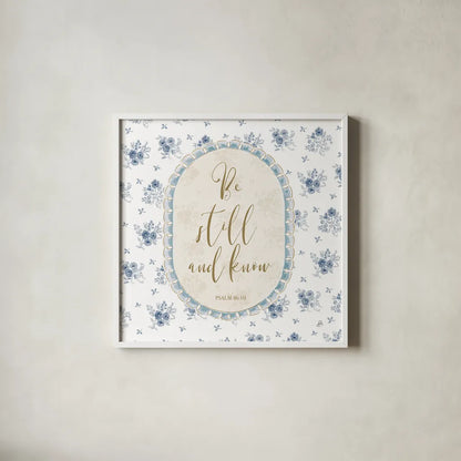 Spring Fling VIII Bible Quote by Daphne Brissonnet. Shown in a crisp white glass frame for a clean and minimalist style. Available as an archival giclee rolled canvas, fine art paper, or poster print. SKU 98885a.