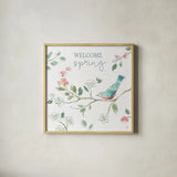 Springtime III by Daphne Brissonnet. Shown in a natural wood glass frame for a timeless modern aesthetic. Available as an archival giclee rolled canvas, fine art paper, or poster print. SKU 48557a.