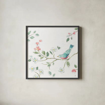 Springtime III No Words by Daphne Brissonnet. Shown in a sleek black glass frame for a contemporary gallery look. Available as an archival giclee rolled canvas, fine art paper, or poster print. SKU 72037a.