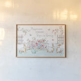 Springtime IV by Daphne Brissonnet. shown as a paper print in a natural frame. Available as a archival giclee rolled canvas, fine art paper, or poster print. SKU 48558i.