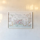 Springtime IV by Daphne Brissonnet. shown as a paper print in a white frame. Available as a archival giclee rolled canvas, fine art paper, or poster print. SKU 48558i.