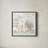 Springtime V by Daphne Brissonnet. Shown in a sleek black glass frame for a contemporary gallery look. Available as an archival giclee rolled canvas, fine art paper, or poster print. SKU 48559a.