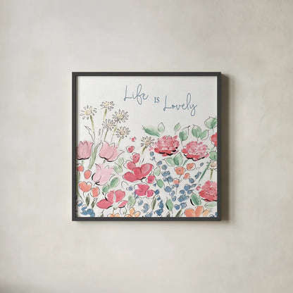 Springtime VIII by Daphne Brissonnet. Shown in a sleek black glass frame for a contemporary gallery look. Available as an archival giclee rolled canvas, fine art paper, or poster print. SKU 48562a.