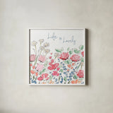 Springtime VIII by Daphne Brissonnet. Shown in a crisp white glass frame for a clean and minimalist style. Available as an archival giclee rolled canvas, fine art paper, or poster print. SKU 48562a.
