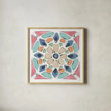 Springtime X by Daphne Brissonnet. Shown in a natural wood glass frame for a timeless modern aesthetic. Available as an archival giclee rolled canvas, fine art paper, or poster print. SKU 48564a.