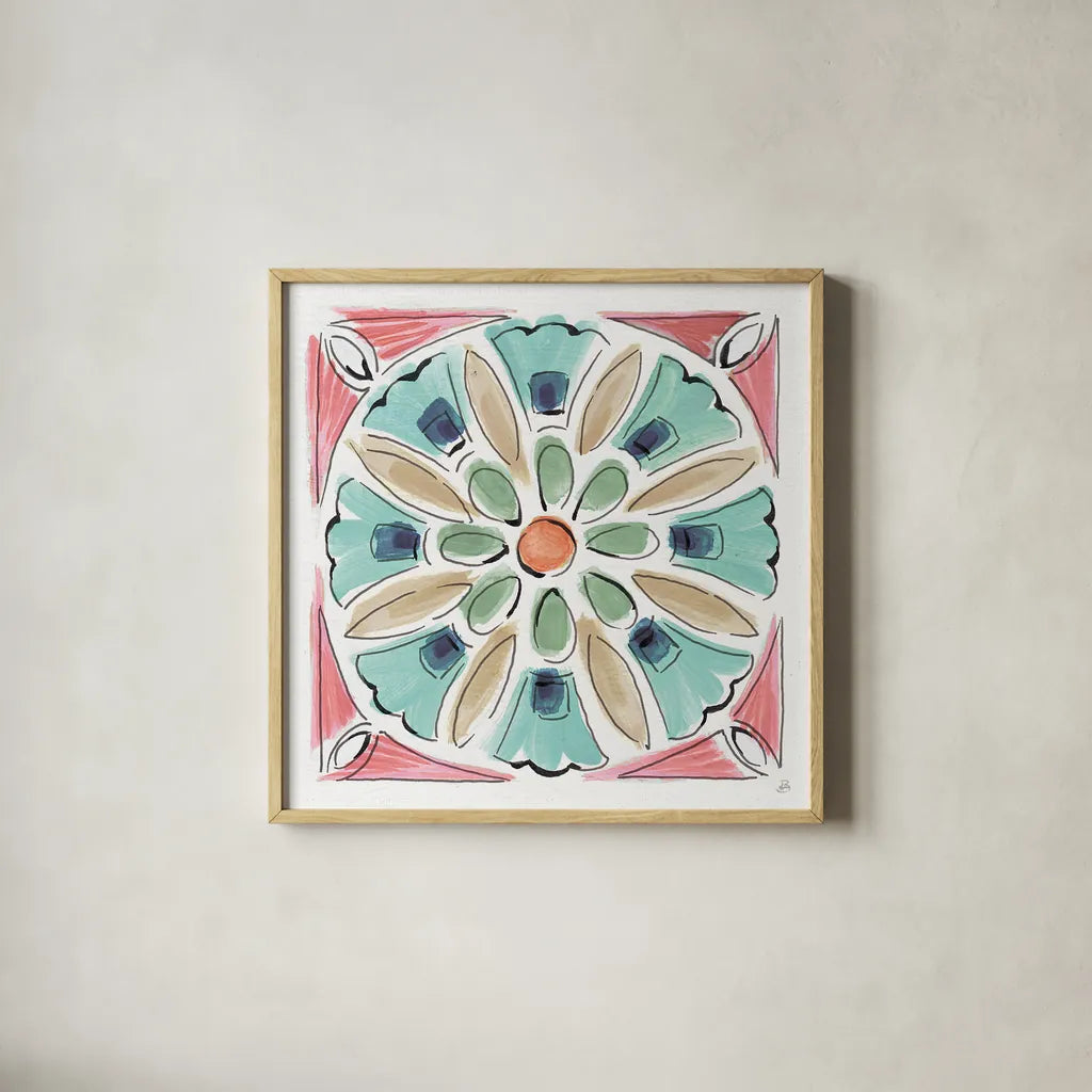 Springtime XI by Daphne Brissonnet. Shown in a natural wood glass frame for a timeless modern aesthetic. Available as an archival giclee rolled canvas, fine art paper, or poster print. SKU 48565a.