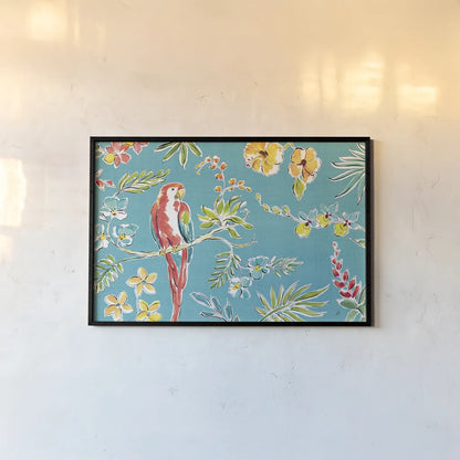 Tropical Oasis I by Daphne Brissonnet. shown as a paper print in a black flame. Available as a archival giclee rolled canvas, fine art paper, or poster print. SKU 34959i.