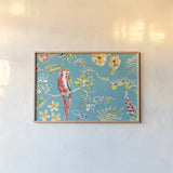 Tropical Oasis I by Daphne Brissonnet. shown as a paper print in a natural frame. Available as a archival giclee rolled canvas, fine art paper, or poster print. SKU 34959i.