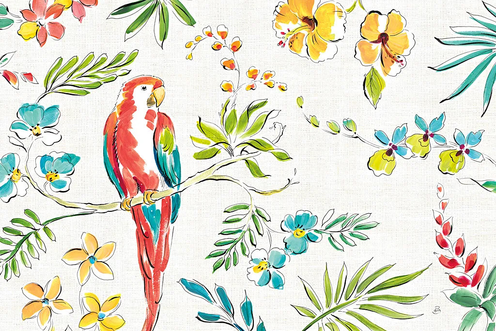 Tropical Oasis I White by Daphne Brissonnet. SKU 34968i. Archival Giclee Fine art print for wall decor.