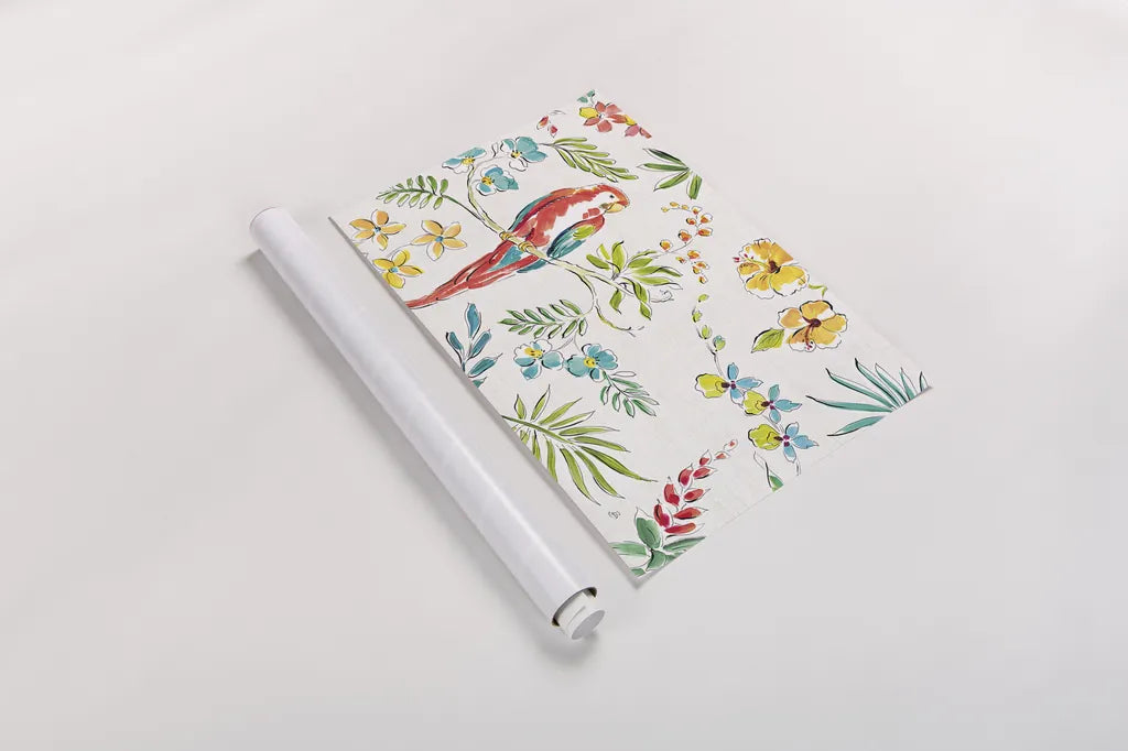 Tropical Oasis I White by Daphne Brissonnet. shown as a rolled paper print. Available as archival giclee rolled canvas, fine art paper, or poster print. SKU 34968i.