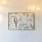 Tropical Oasis I White by Daphne Brissonnet. shown as a paper print in a natural frame. Available as a archival giclee rolled canvas, fine art paper, or poster print. SKU 34968i.