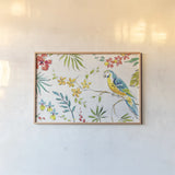 Tropical Oasis II White by Daphne Brissonnet. shown as a paper print in a natural frame. Available as a archival giclee rolled canvas, fine art paper, or poster print. SKU 34969i.