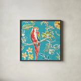Tropical Oasis III by Daphne Brissonnet. Shown in a sleek black glass frame for a contemporary gallery look. Available as an archival giclee rolled canvas, fine art paper, or poster print. SKU 34961a.