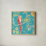 Tropical Oasis III by Daphne Brissonnet. Shown in a natural wood glass frame for a timeless modern aesthetic. Available as an archival giclee rolled canvas, fine art paper, or poster print. SKU 34961a.