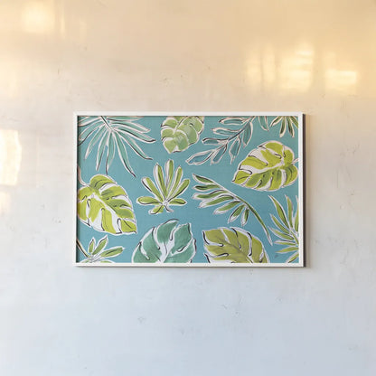 Tropical Oasis IX by Daphne Brissonnet. shown as a paper print in a white frame. Available as a archival giclee rolled canvas, fine art paper, or poster print. SKU 34967i.