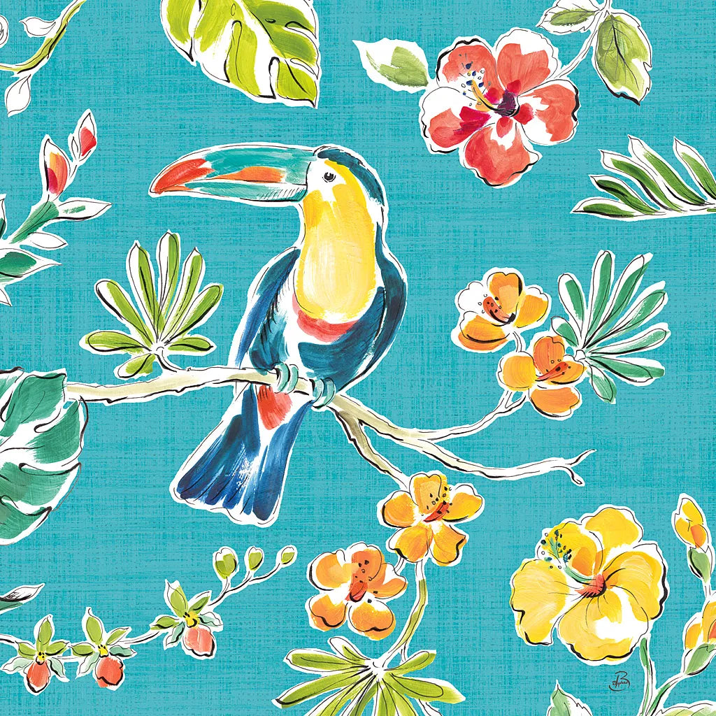 Tropical Oasis V by Daphne Brissonnet. SKU 34963a. Archival Giclee Fine art print for wall decor.