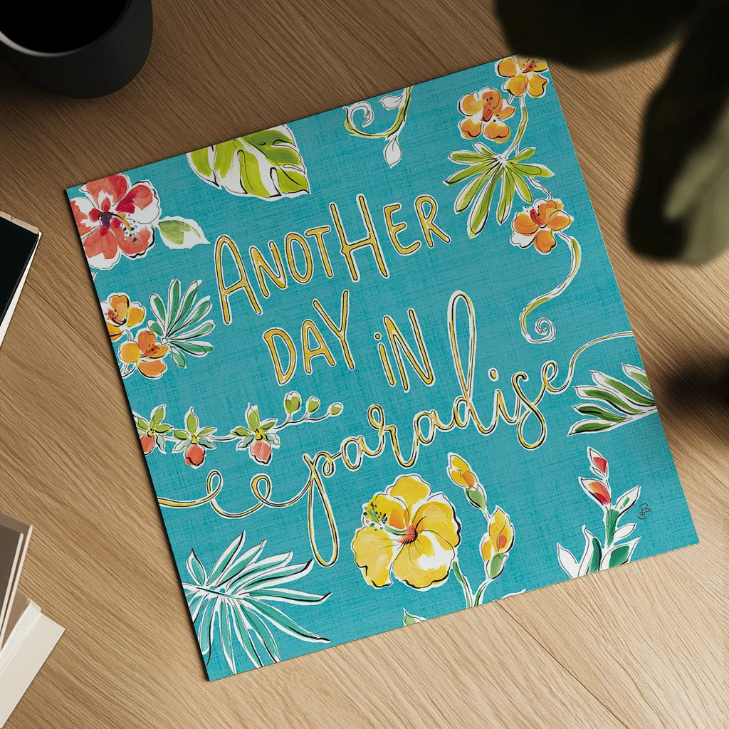 Tropical Oasis VII by Daphne Brissonnet. Shown as a detailed flat fine art print, highlighting archival giclee quality. Available as an archival giclee rolled canvas, fine art paper, or poster print. SKU 34965a.