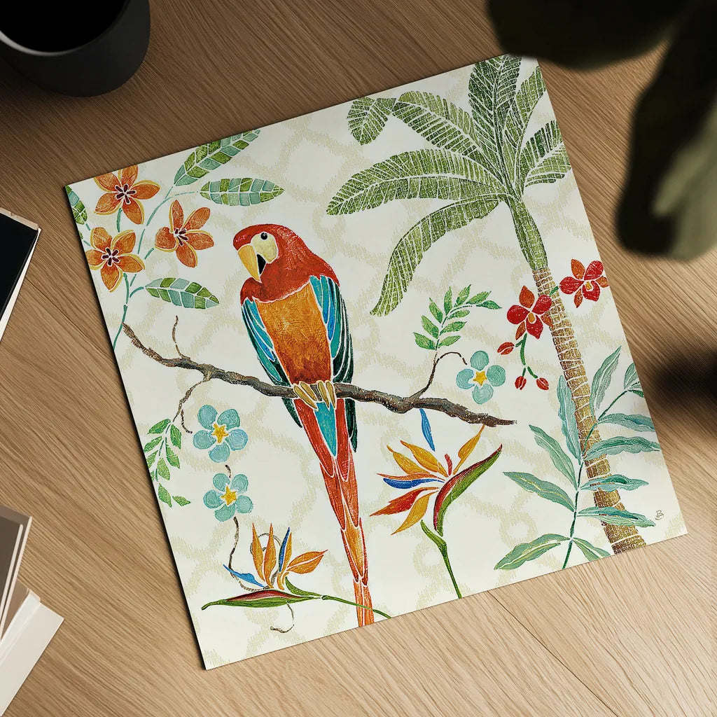 Tropical Paradise II by Daphne Brissonnet. Shown as a detailed flat fine art print, highlighting archival giclee quality. Available as an archival giclee rolled canvas, fine art paper, or poster print. SKU 10569a.