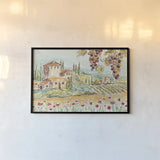 Tuscan Breeze I by Daphne Brissonnet. shown as a paper print in a black flame. Available as a archival giclee rolled canvas, fine art paper, or poster print. SKU 37478i.
