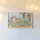 Tuscan Breeze I No Poppies by Daphne Brissonnet. shown as a paper print in a white frame. Available as a archival giclee rolled canvas, fine art paper, or poster print. SKU 37967i.