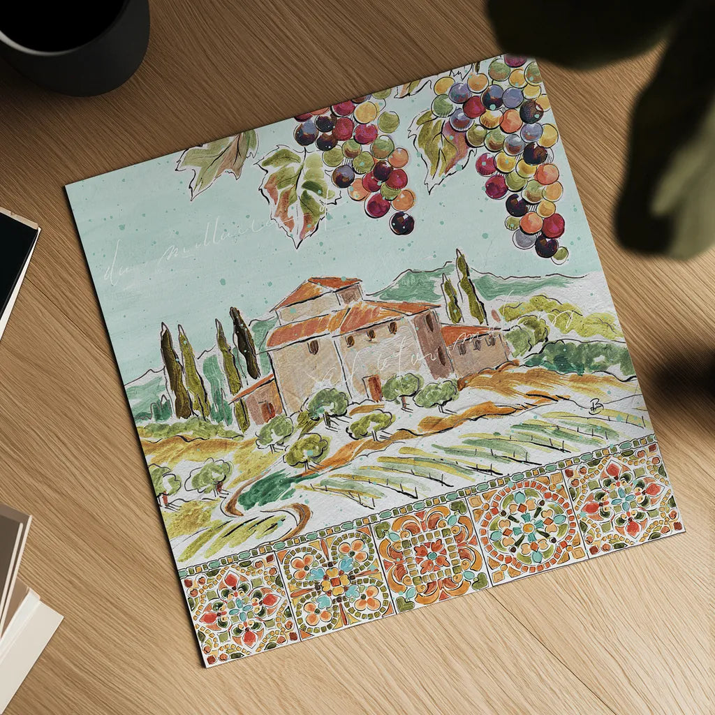 Tuscan Breeze II by Daphne Brissonnet. Shown as a detailed flat fine art print, highlighting archival giclee quality. Available as an archival giclee rolled canvas, fine art paper, or poster print. SKU 37479a.